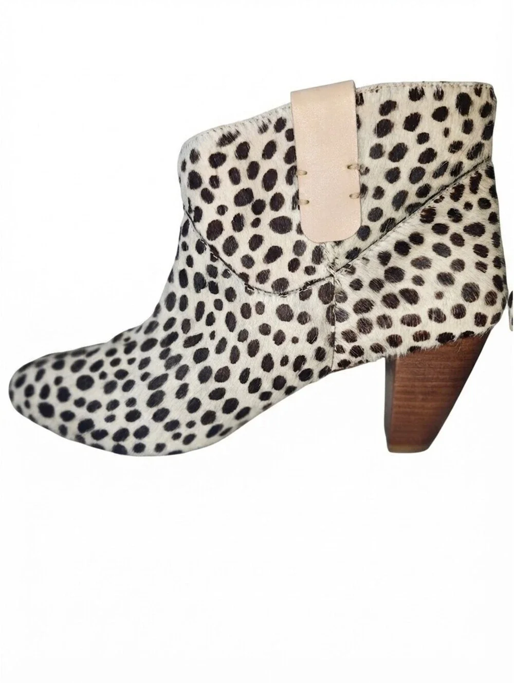 RARE Rebecca Minkoff Dalmatian pattern Hair-On Heeled Bootie Size 10